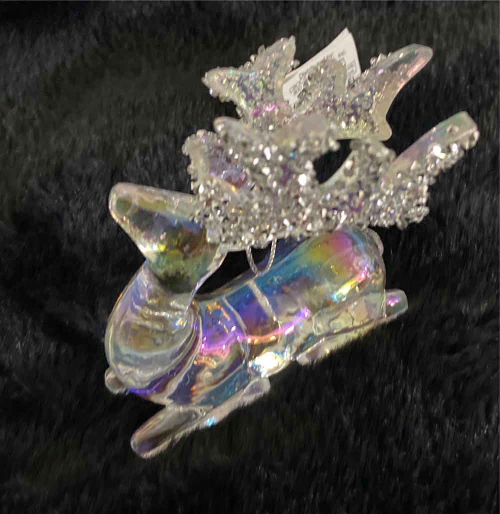 Cracker Barrel Clear Laying Reindeer  ornament collectible - Main Image 1