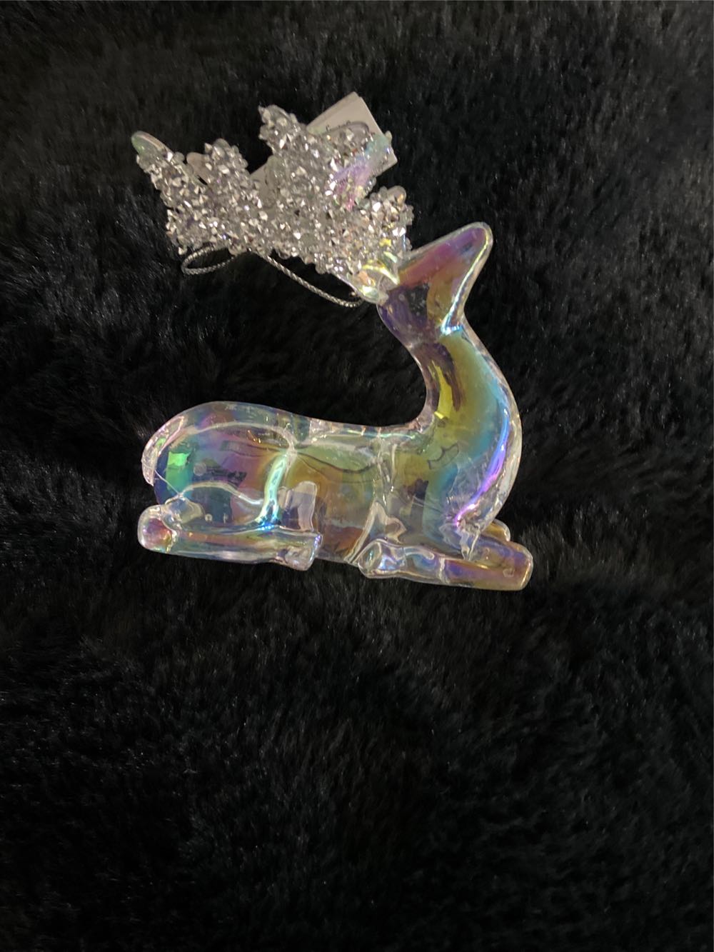 Cracker Barrel Clear Laying Reindeer  ornament collectible - Main Image 2
