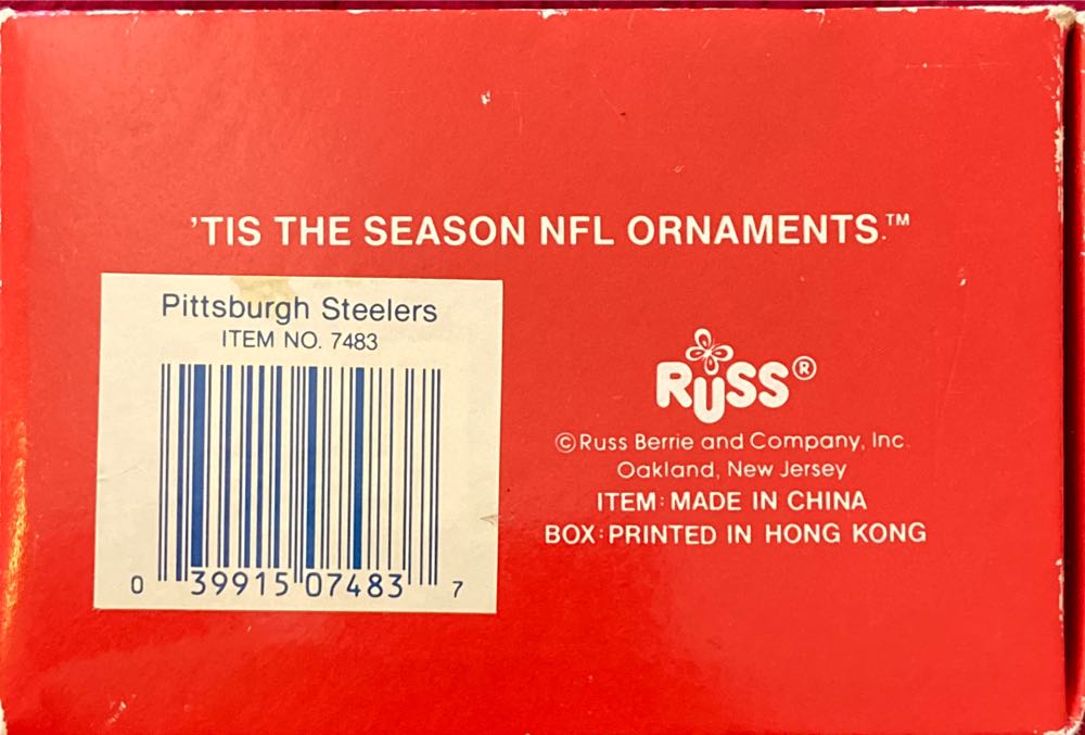 Russ Berrie Christmas Ornament Pittsburgh And Similar ...  ornament collectible [Barcode 039915074837] - Main Image 2