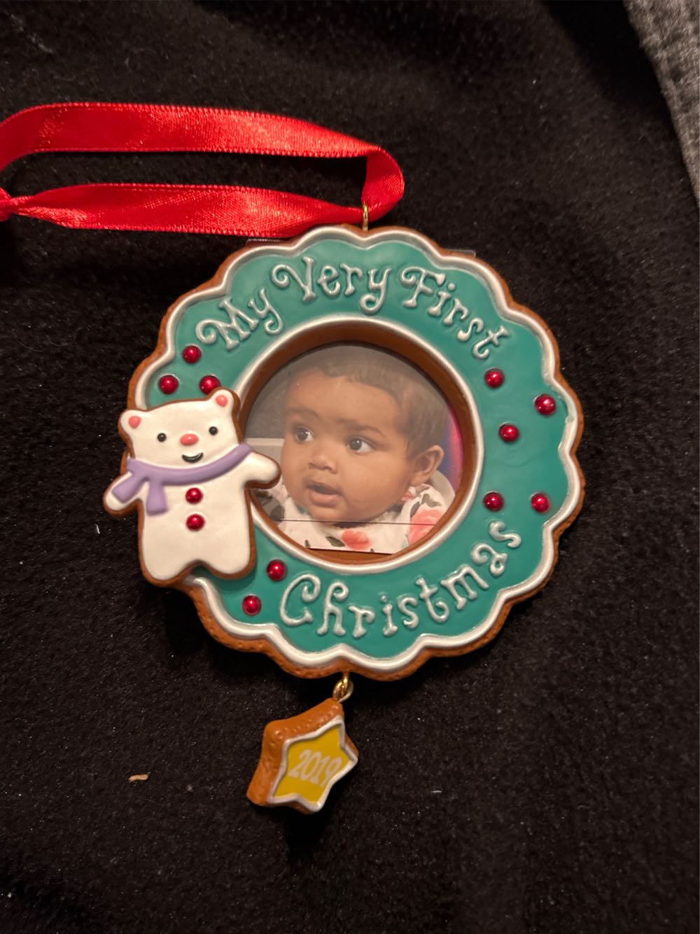 My Very First Christmas Baby Photo Frame Maya’s 1st Christmas  (Picture Ornament) ornament collectible [Barcode 763795469697] - Main Image 2