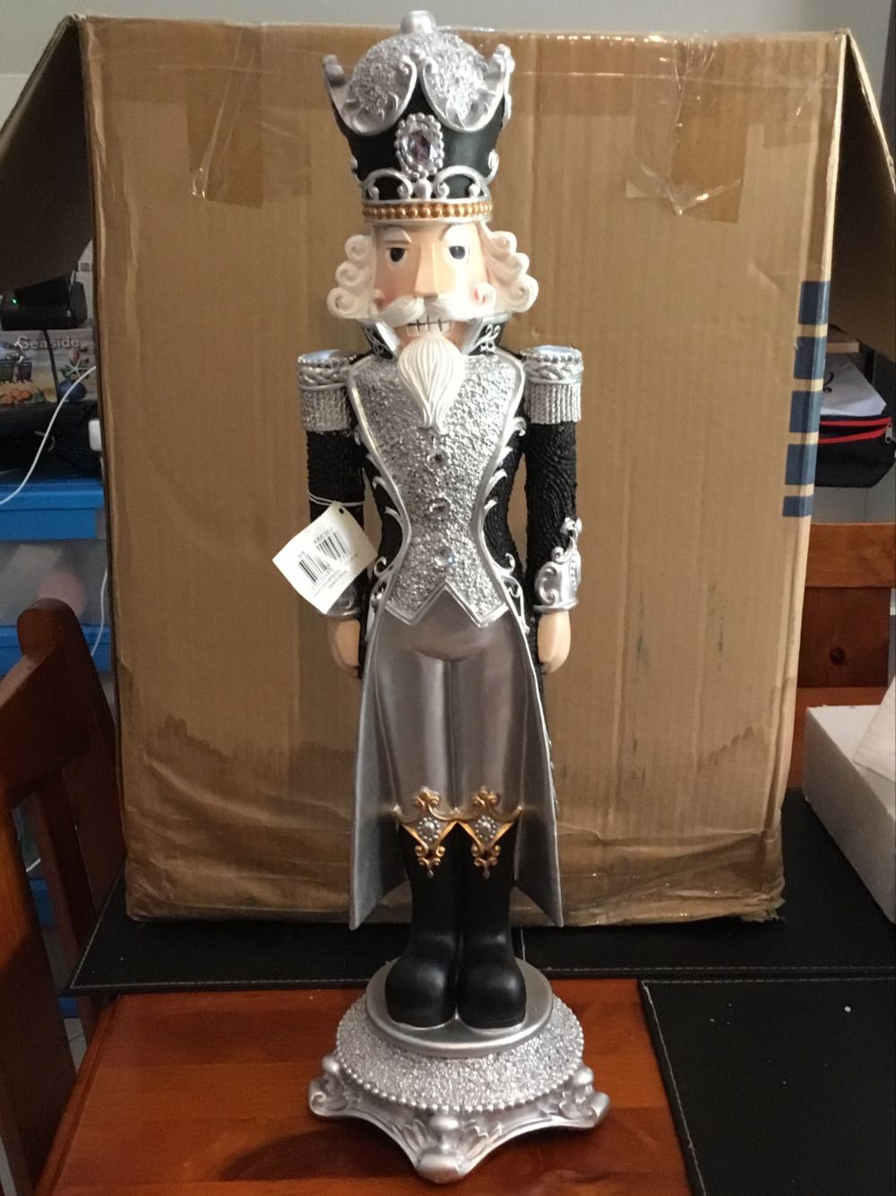 Black & Silver Nutcracker 60cm - Nutcrackers ornament collectible [Barcode 9353468014579] - Main Image 1