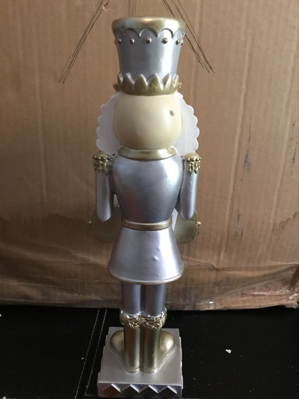 Silver Nutcracker Holding Merry Christmas Sign 35cm - Nutcrackers ornament collectible [Barcode 9353468012162] - Main Image 2