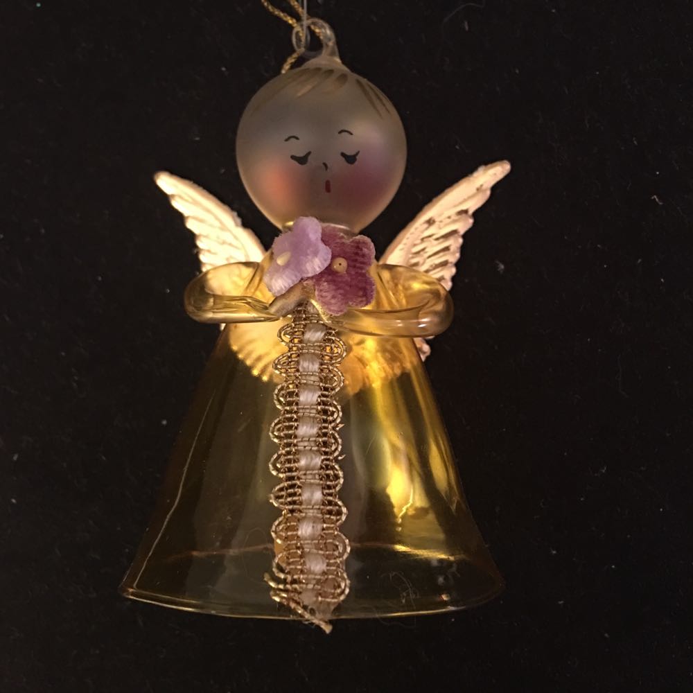 Bell - Holding Flowers - Gold  ornament collectible - Main Image 1