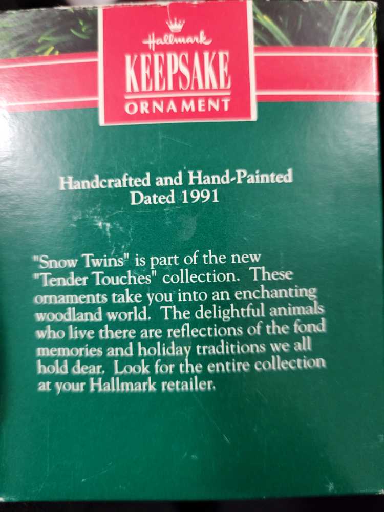 Tender Touches Snow Twins - Tender Touches (Tender Touches Collection) ornament collectible [Barcode 070000027444] - Main Image 2