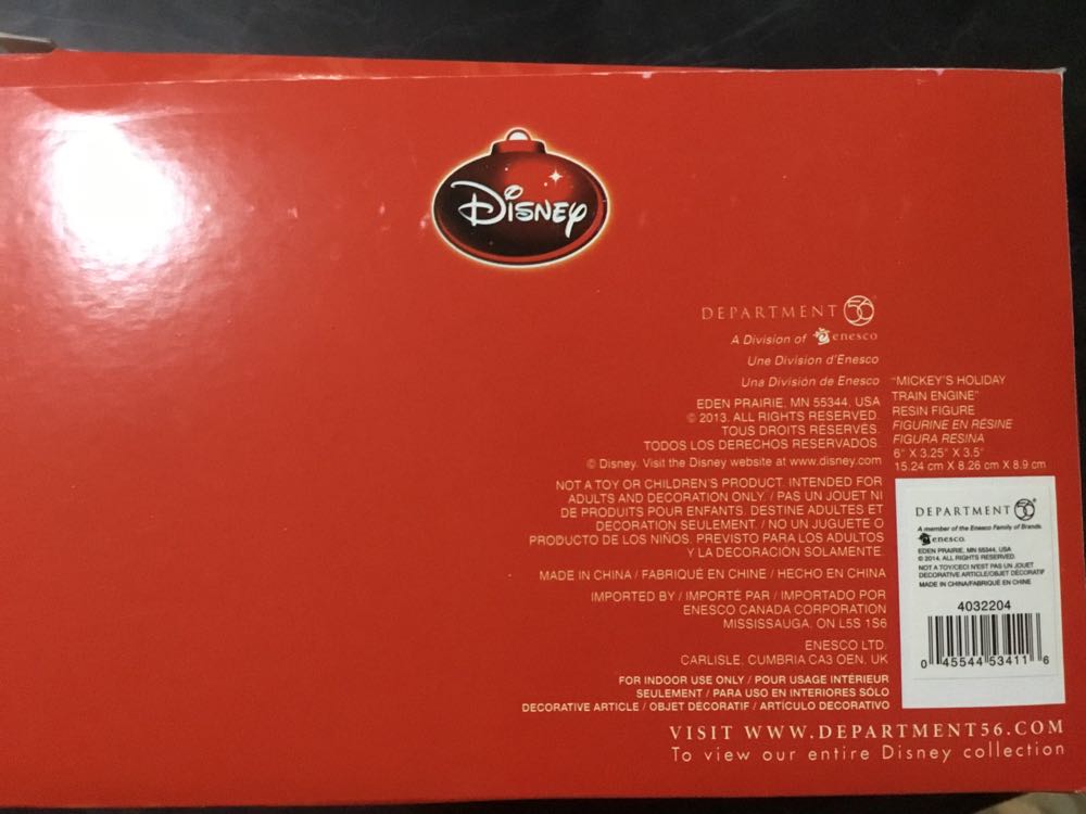 Mickey’s Holiday Train Engine - Mickey’s Merry Christmas Village ornament collectible [Barcode 045544534116] - Main Image 2