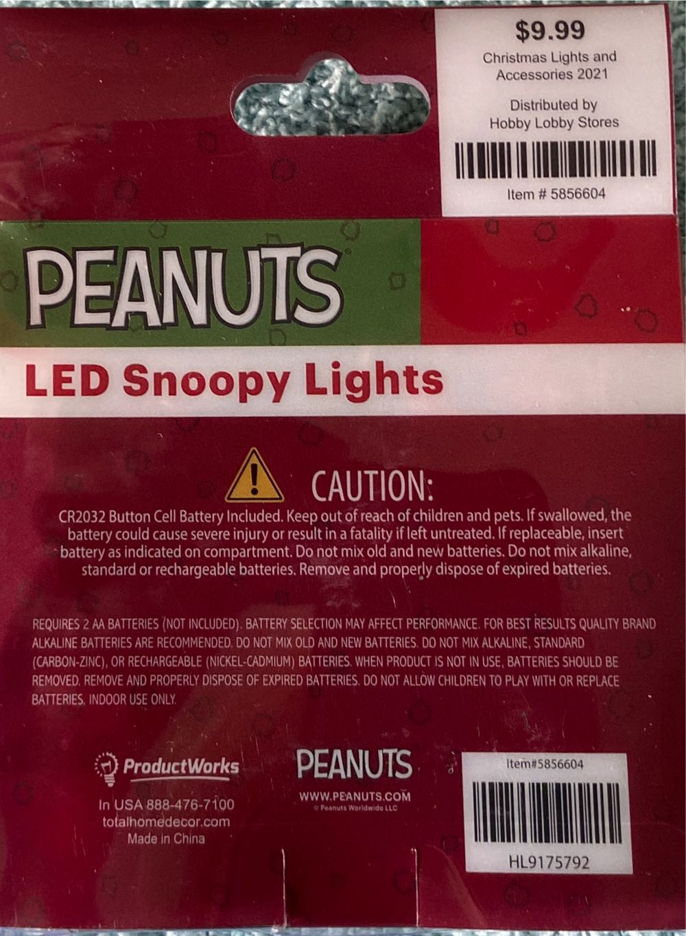 Peanuts LEF Snoopy Lights  ornament collectible - Main Image 2