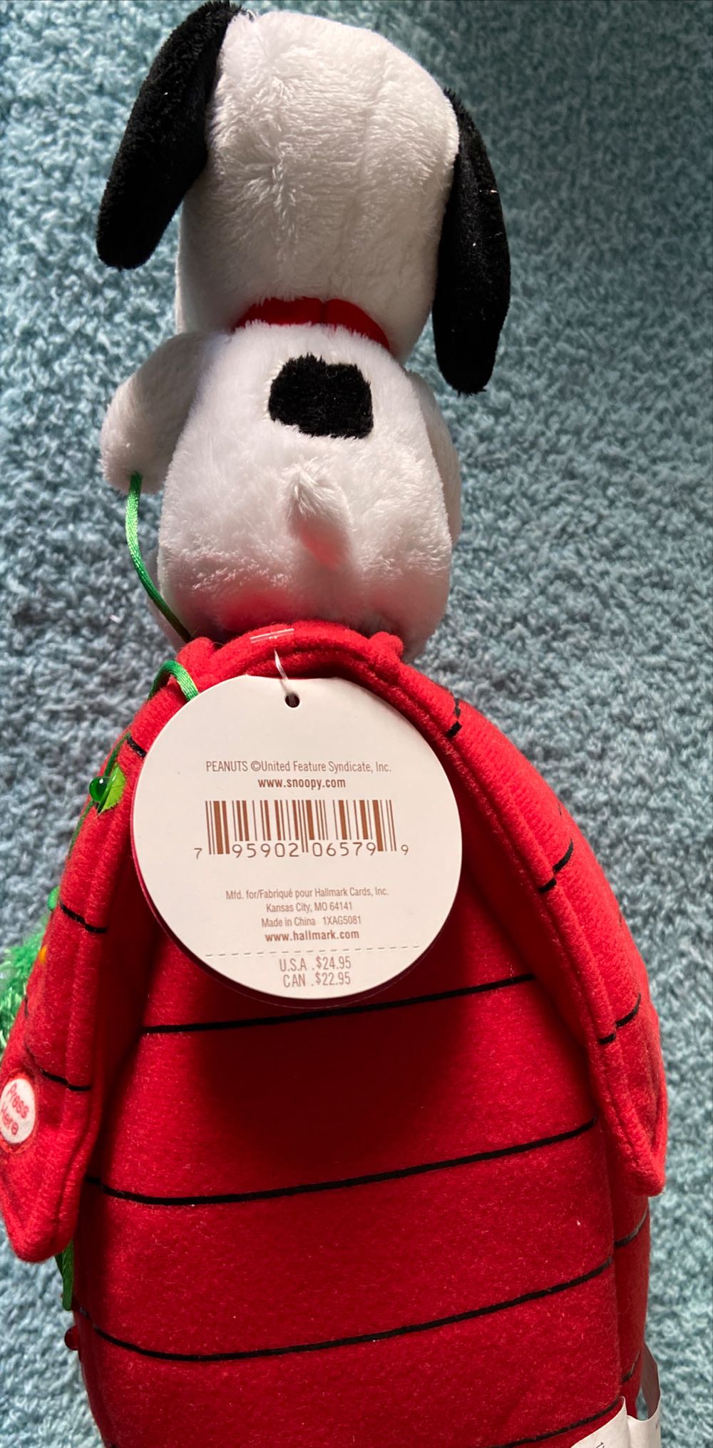 Hallmark Deck The Halls Snoopy Sound & Lights Peanuts Christmas Plush Sound  ornament collectible [Barcode 795902065799] - Main Image 2