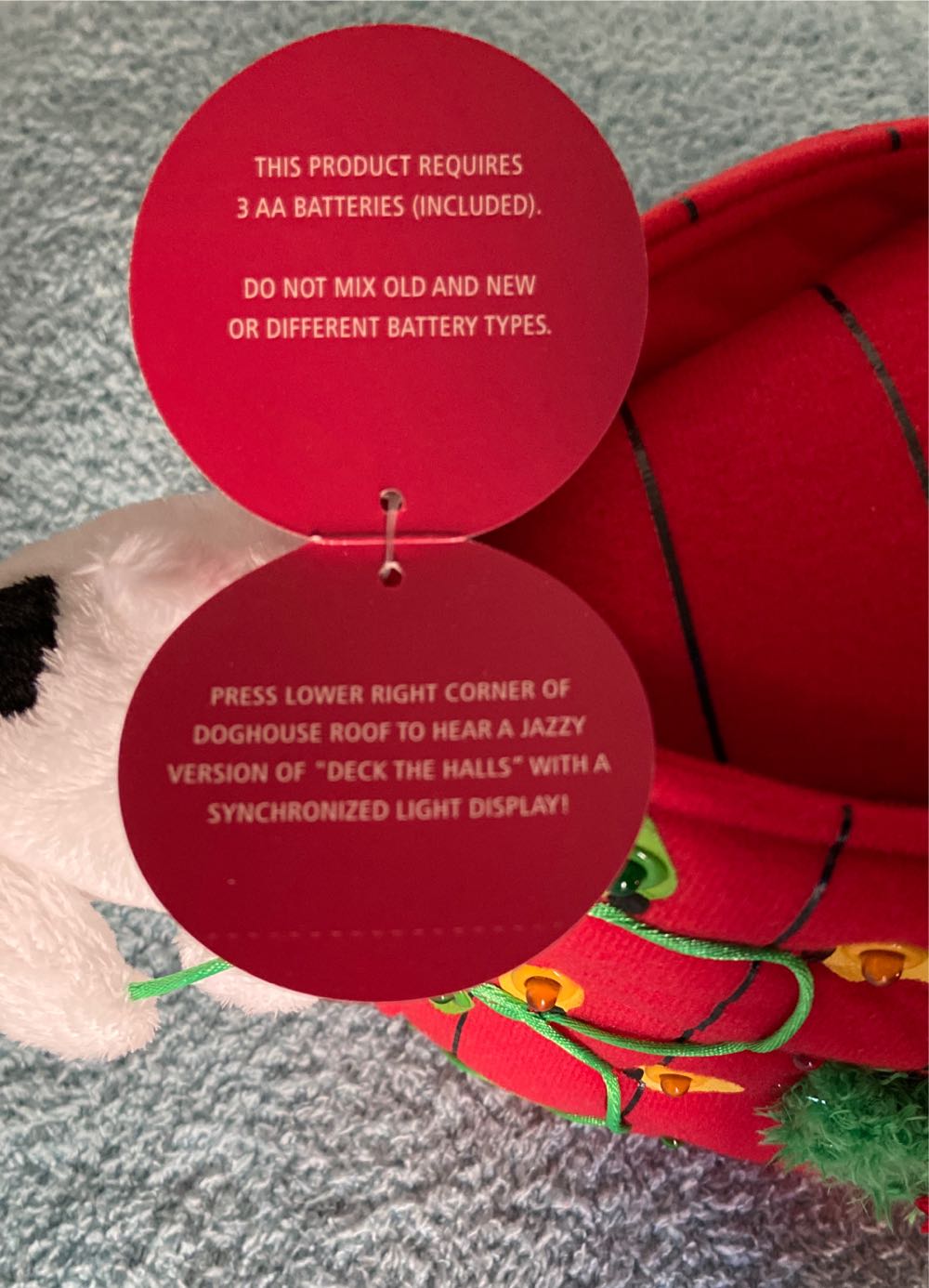 Hallmark Deck The Halls Snoopy Sound & Lights Peanuts Christmas Plush Sound  ornament collectible [Barcode 795902065799] - Main Image 4