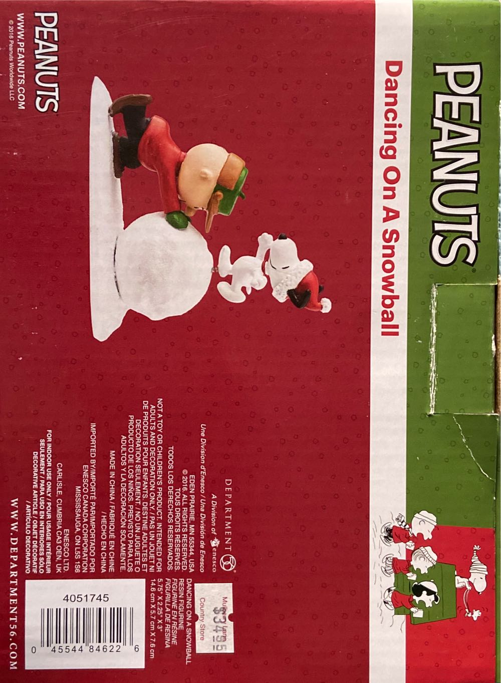 Department 56 Peanuts Snowball Dancing Figurine 3.75”  ornament collectible [Barcode 045544846226] - Main Image 3