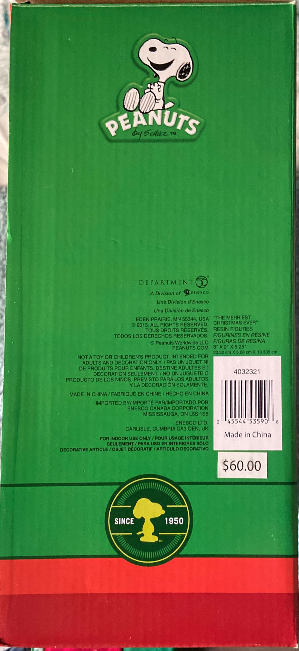 Department 56 Peanuts The Merriest Christmas Ever Figurine 3 Inch  ornament collectible [Barcode 045544535908] - Main Image 4