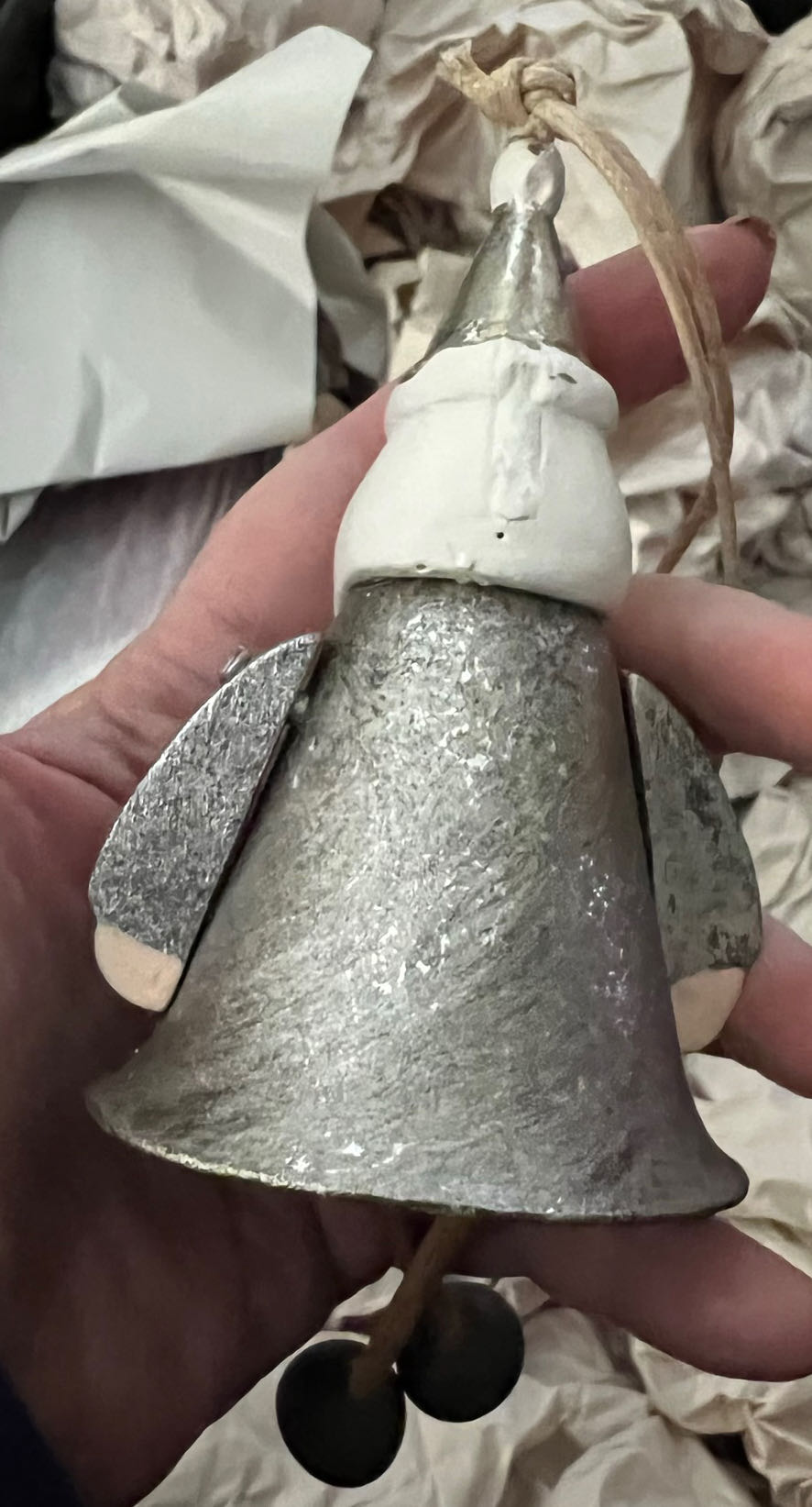 Silver Metal Santa Bell  ornament collectible - Main Image 2