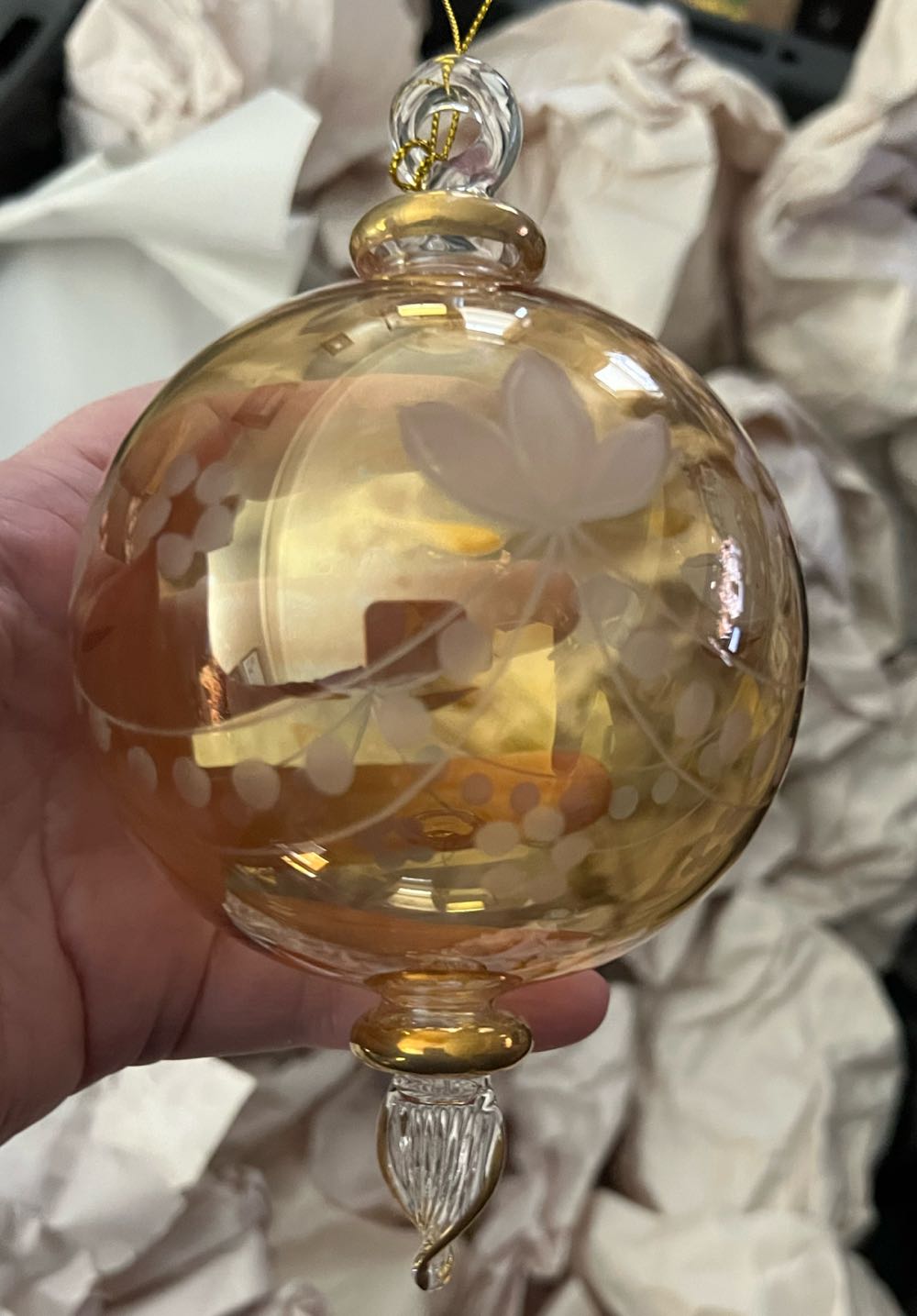 Gold Glass Ornament ornament collectible - Main Image 1