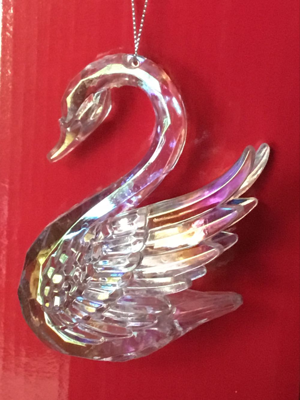 Swan Hanging Iridescent 8cm - Birds ornament collectible [Barcode 9336011302187] - Main Image 1