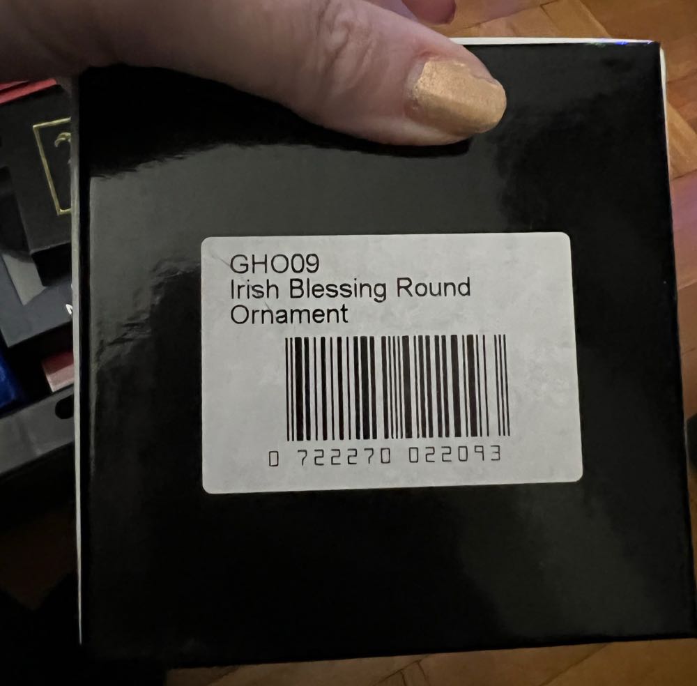 Galway Crystal Round Irish Blessing  ornament collectible - Main Image 3