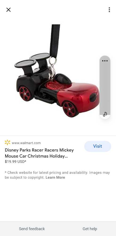 Mickey Mouse Racer Ornament  ornament collectible - Main Image 2