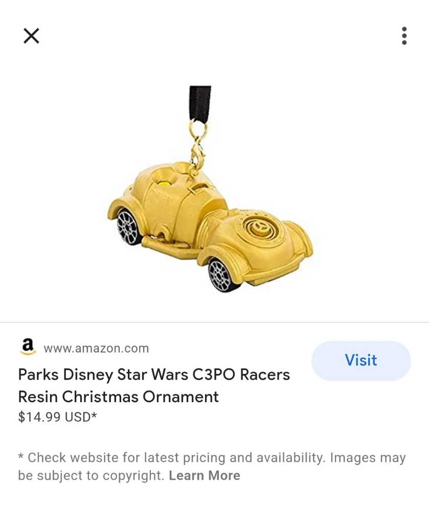 Star Wars C3PO Racer Ornament  ornament collectible - Main Image 2