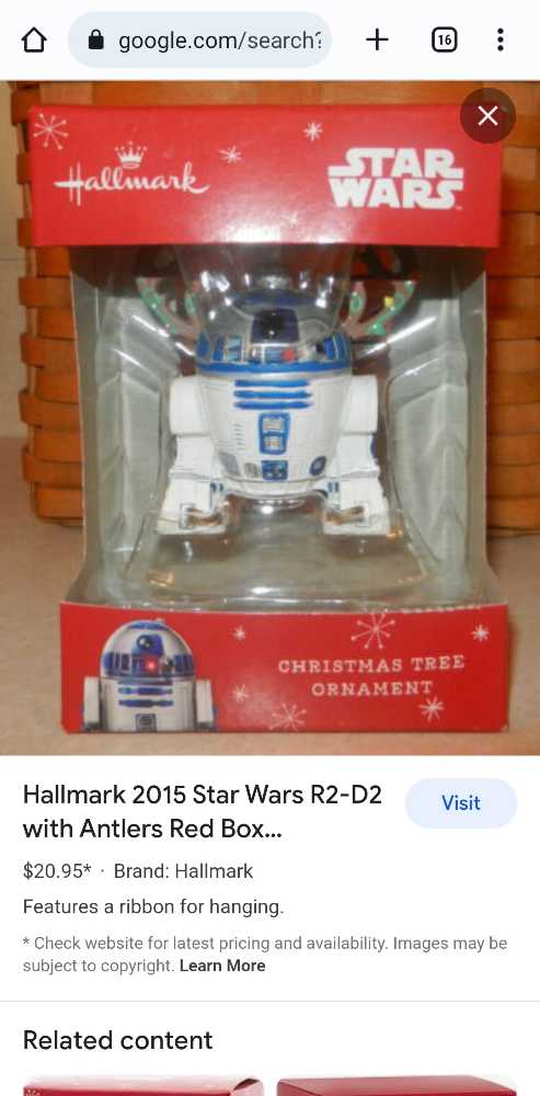 STAR WARS - R2D2 Ornament  ornament collectible - Main Image 2