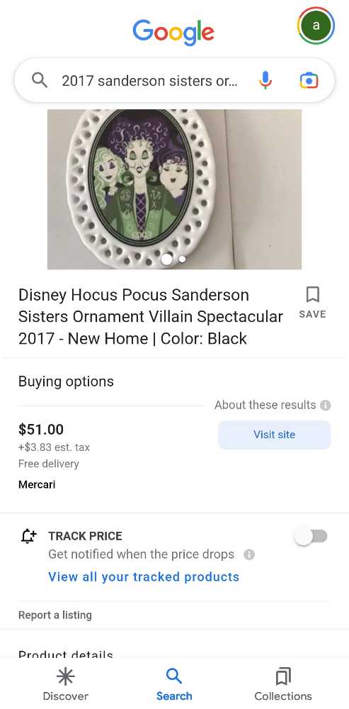 Sanderson Sisters Villian Spectacular 2017  (Magic Kingdom Mickey’s Not So Scarry Halloween Party event merch) ornament collectible - Main Image 3