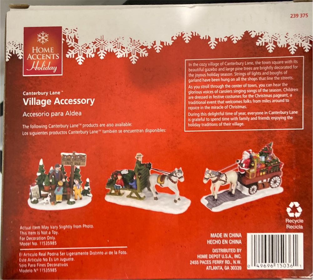Canterbury Lane Village Accessory  ornament collectible [Barcode 049696150361] - Main Image 2