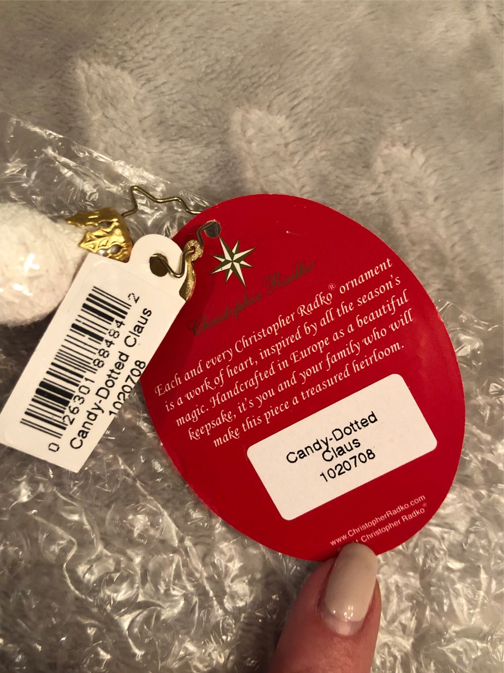 Candy Dotted Claus  ornament collectible - Main Image 2