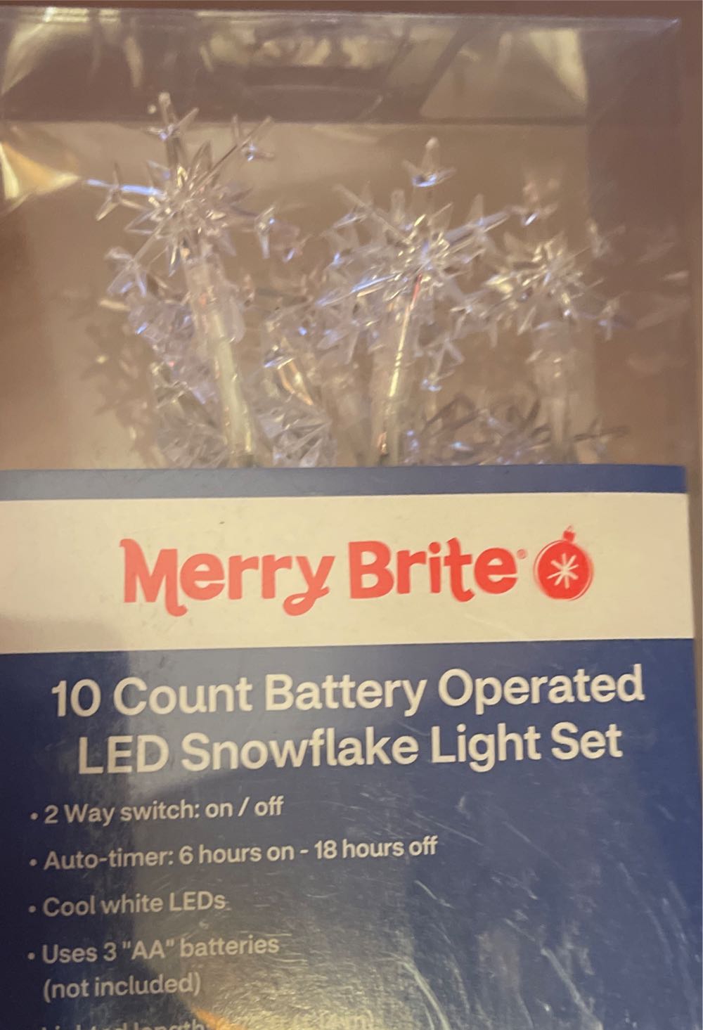 LIGHTS You Pick Aa Battery 10 Ct Lights Led Indoor Auto Timer Color White Wreath Decor  ornament collectible [Barcode 050428433126] - Main Image 2