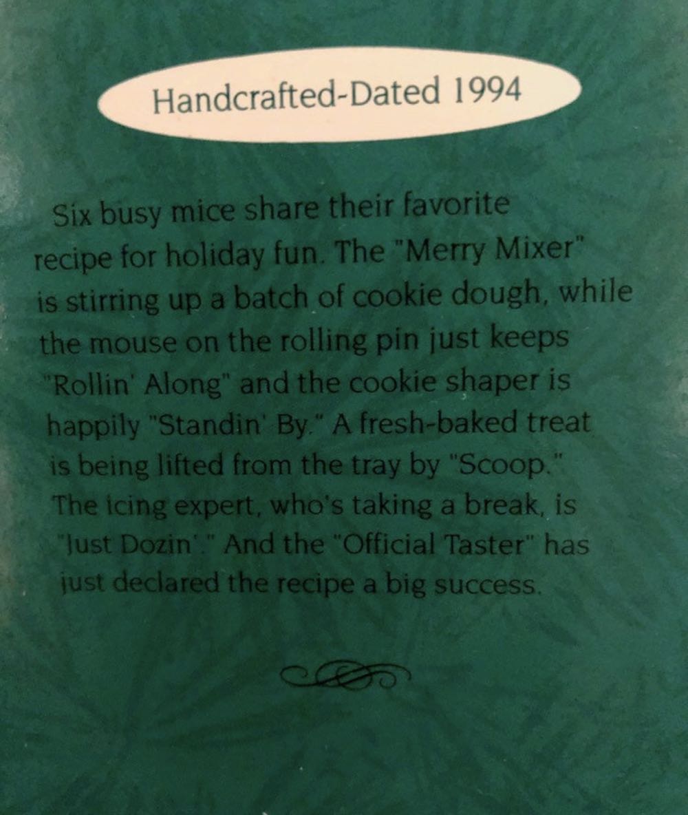 Tender Tiny Touches - 1994 - Baking Tiny Treats - Standing’ By - Tiny Tender Touches (Collection - Miniature) ornament collectible - Main Image 3