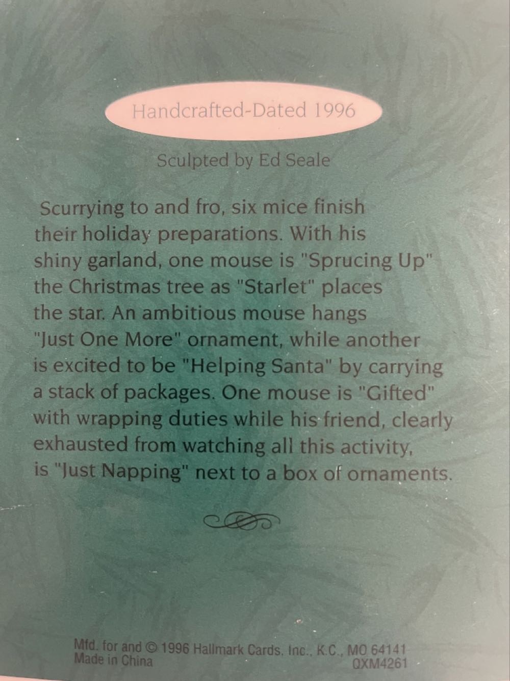 Tender Tiny Touches - 1996 - Tiny Christmas Helpers - Starlet - Tiny Tender Touches (Collection - Miniature) ornament collectible - Main Image 3