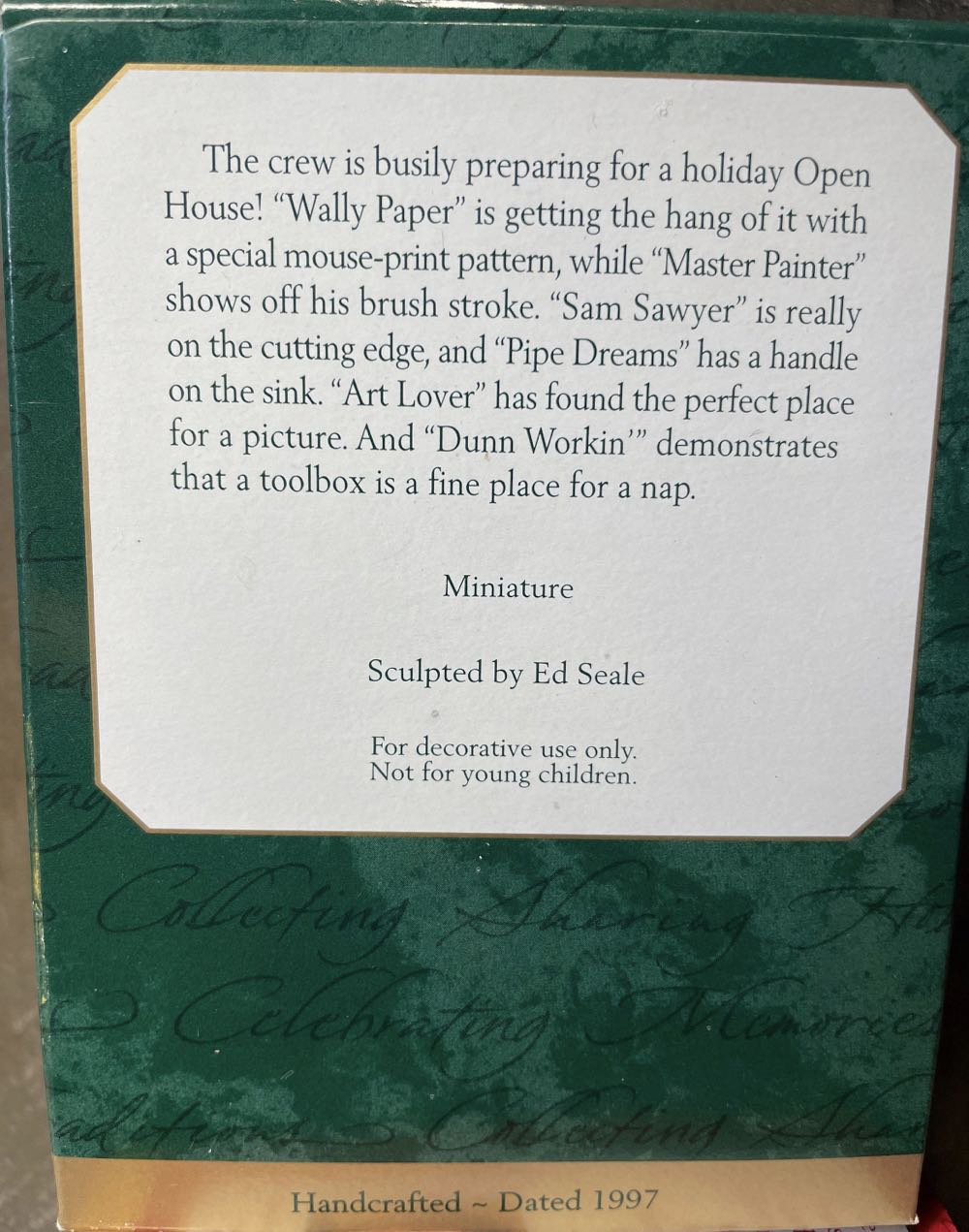Tender Tiny Touches - 1997 - Tiny Home Improvers - Dunn Workin’ - Tiny Tender Touches (Collection - Miniature) ornament collectible - Main Image 3