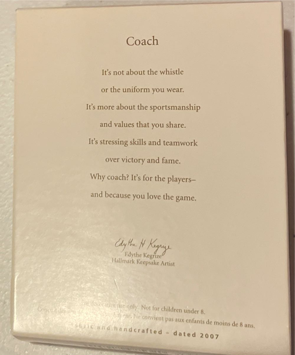 Coach Sweater Christmas With Whistle  ornament collectible [Barcode 015012985320] - Main Image 2