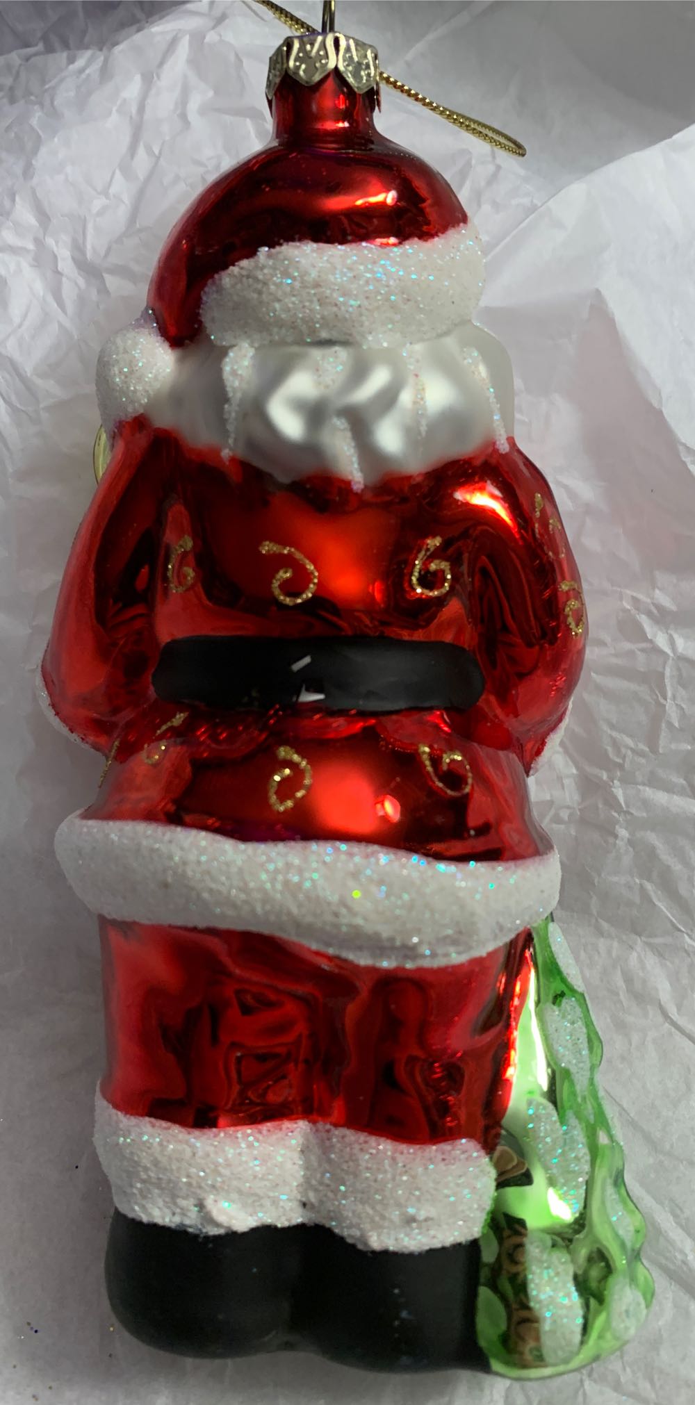 Santa With Small Tree And Teddy Bear  ornament collectible - Main Image 2