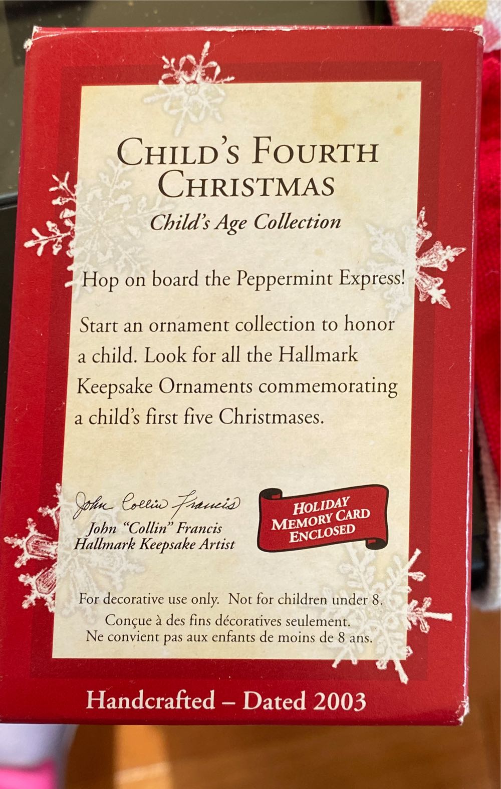 Child’s Fourth Christmas - Child’s Age Collection ornament collectible [Barcode 015012727630] - Main Image 2