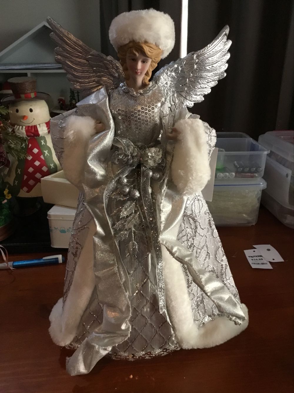 Silver Angel 45cm - Angels ornament collectible [Barcode 2000023262704] - Main Image 1