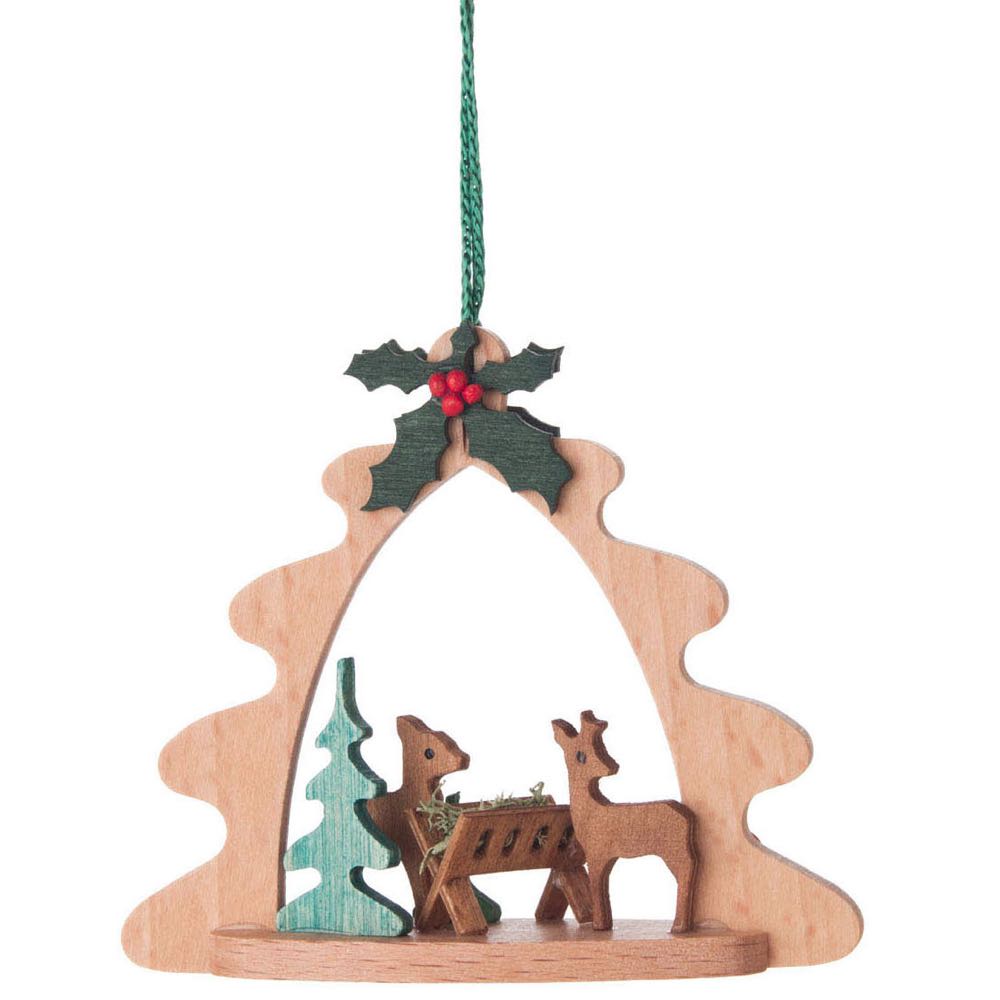 Deer Feeding Tree Frame  (German Ornaments) ornament collectible - Main Image 2
