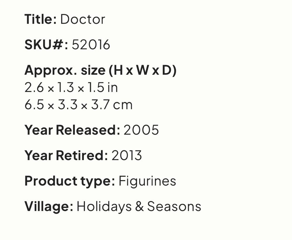 Doctor #52016 - Caddington (Figurines) ornament collectible [Barcode 728162520166] - Main Image 2