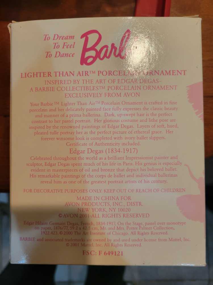 Barbie Lighted Than Air Porcelain Ornament  ornament collectible - Main Image 2