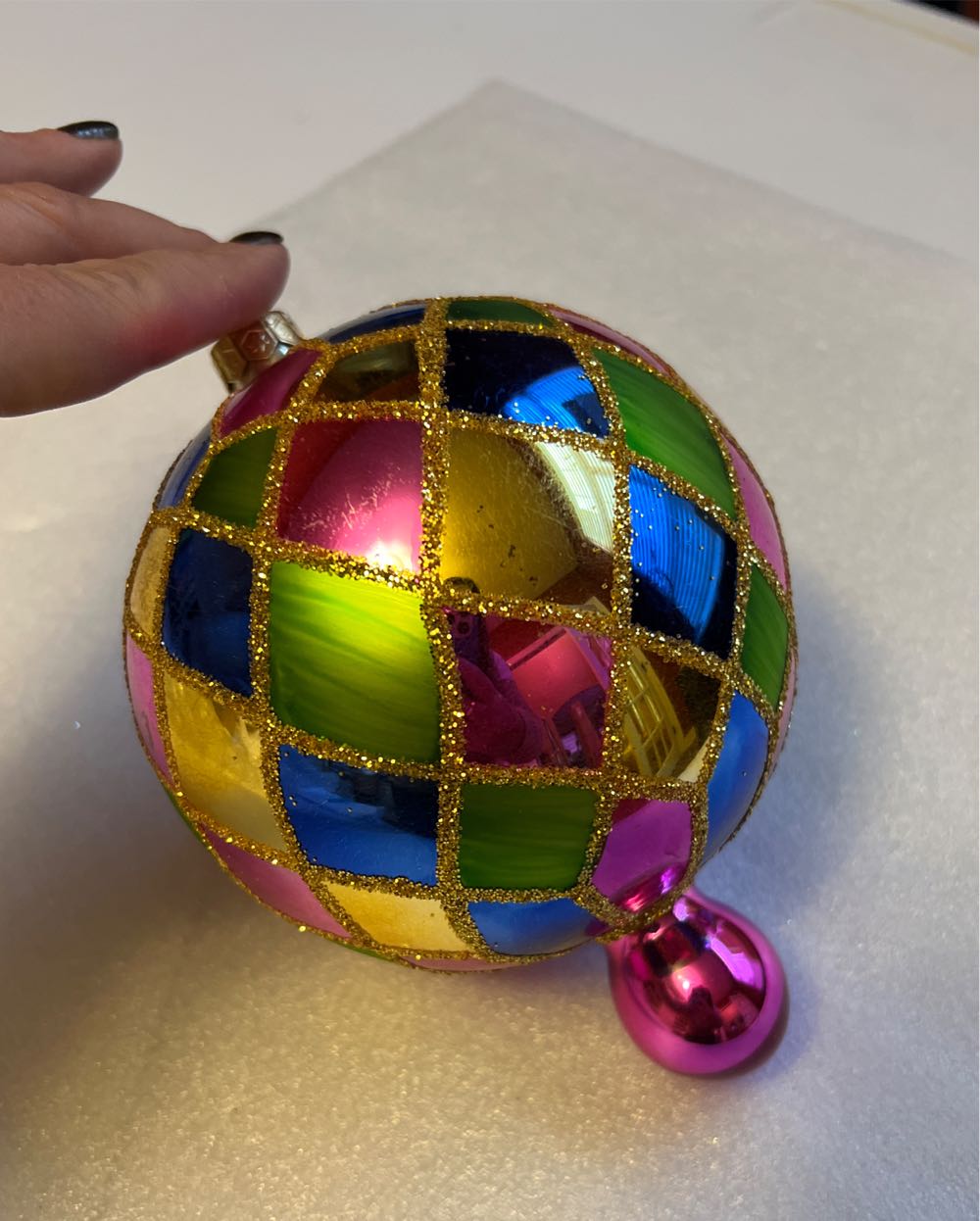 Carnival Harlequin Ball Drop (97-349-1)  ornament collectible - Main Image 3