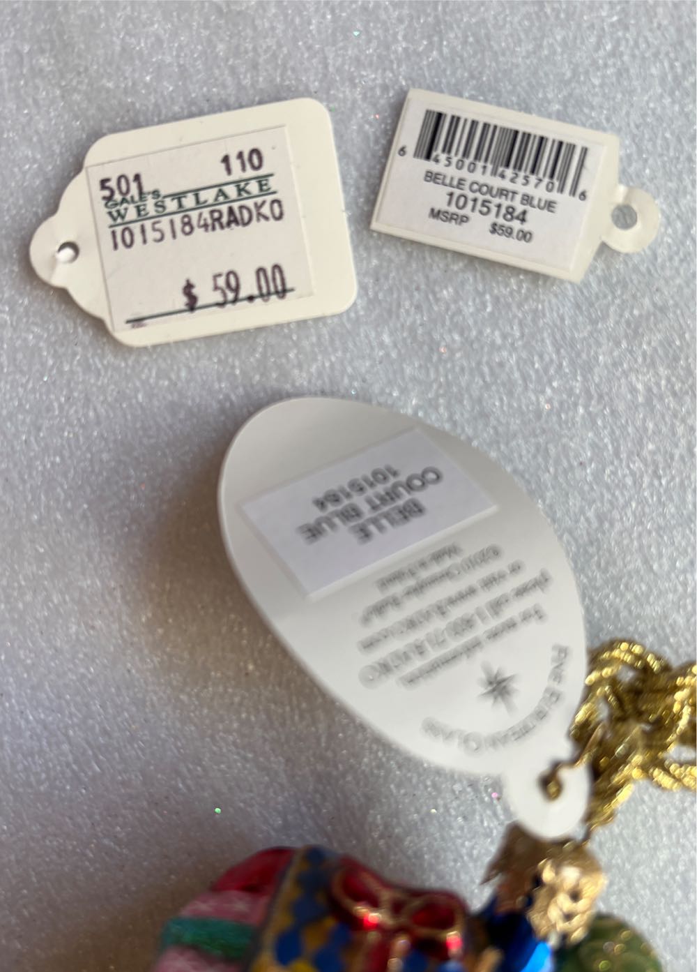 Belle Court Blue (1015184)  ornament collectible [Barcode 645001425706] - Main Image 3