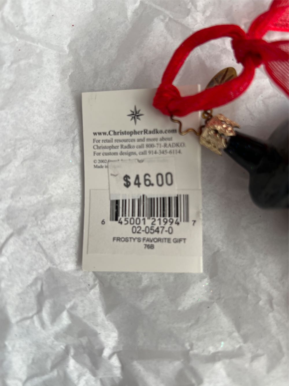 Frosty’s Favorite Gift (02-0547-0)  ornament collectible - Main Image 3