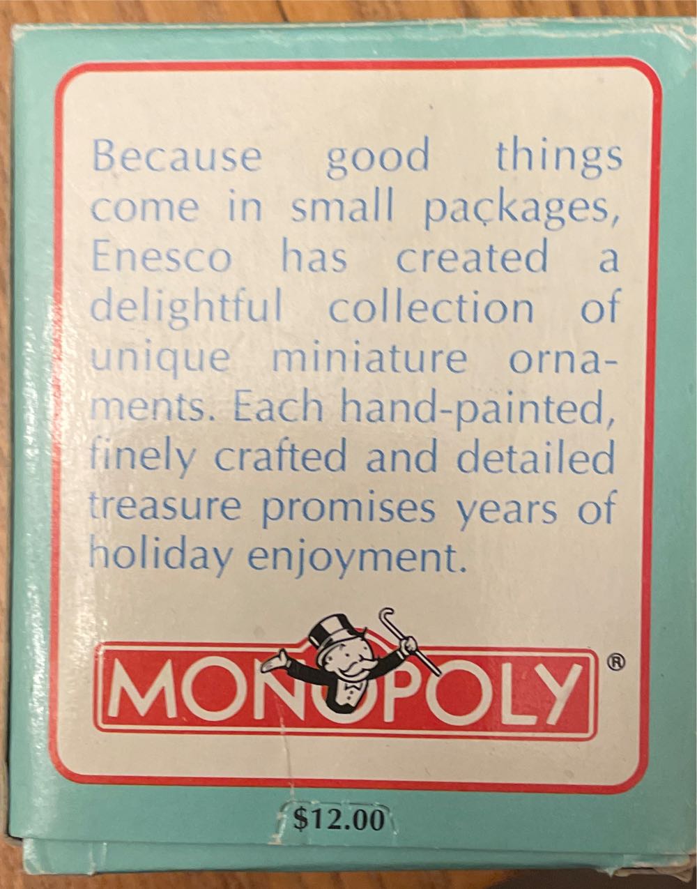 Monopoly “Advance To Go” - Miniature (Monopoly) ornament collectible [Barcode 045544122344] - Main Image 2