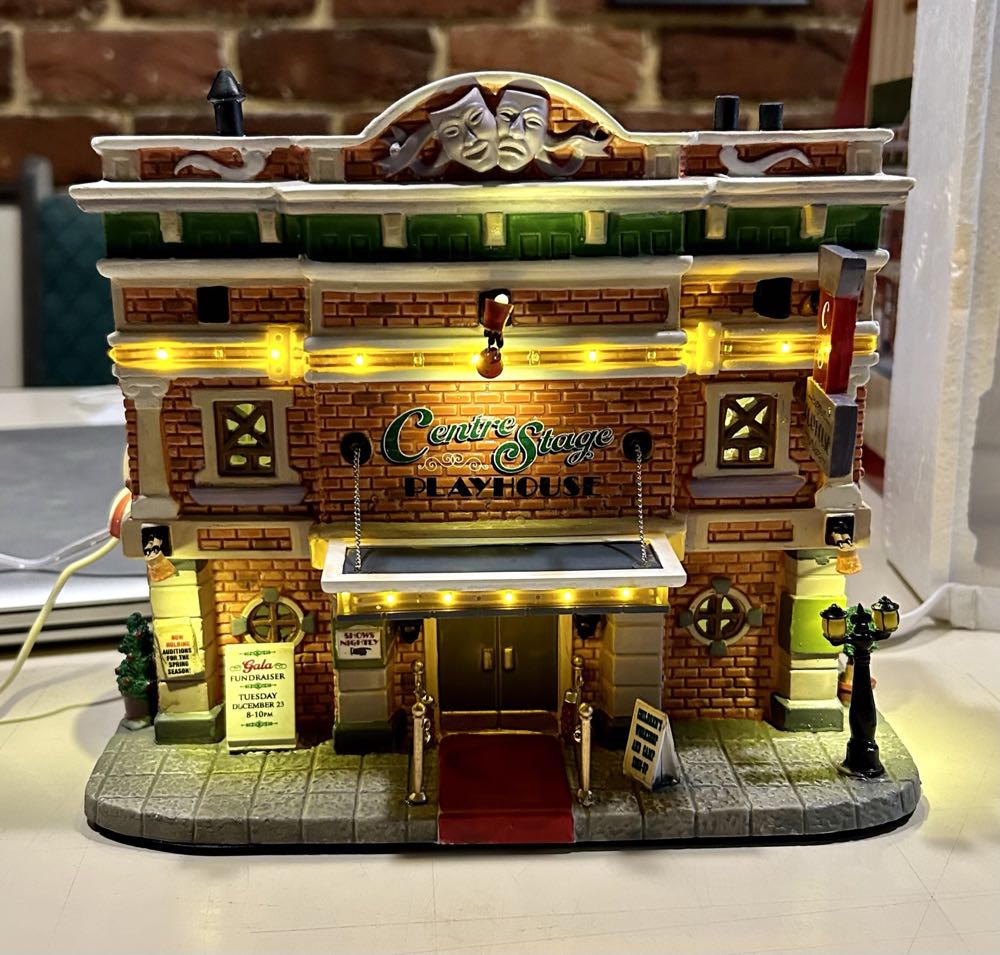 Lemax Village Collection Centre Stage Playhouse With Adaptor # 25363  ornament collectible [Barcode 728162253637] - Main Image 2
