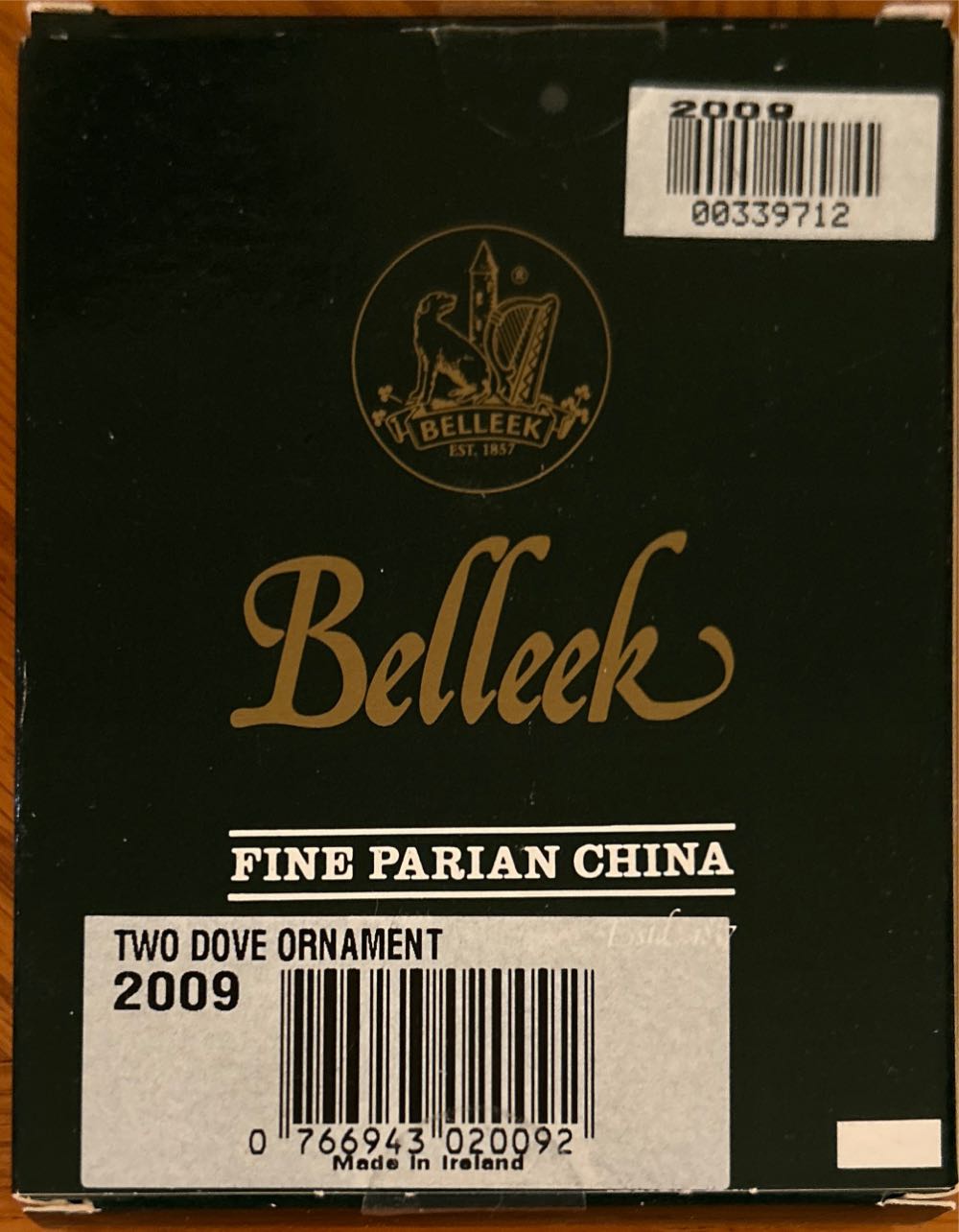 Two Dove Ornament - Fine Parian China ornament collectible [Barcode 766943020092] - Main Image 2