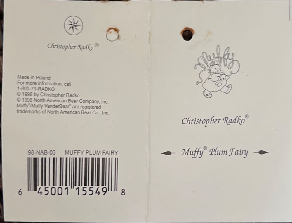 Muffy Plum Fairy - Muffy VanderBear ornament collectible - Main Image 3