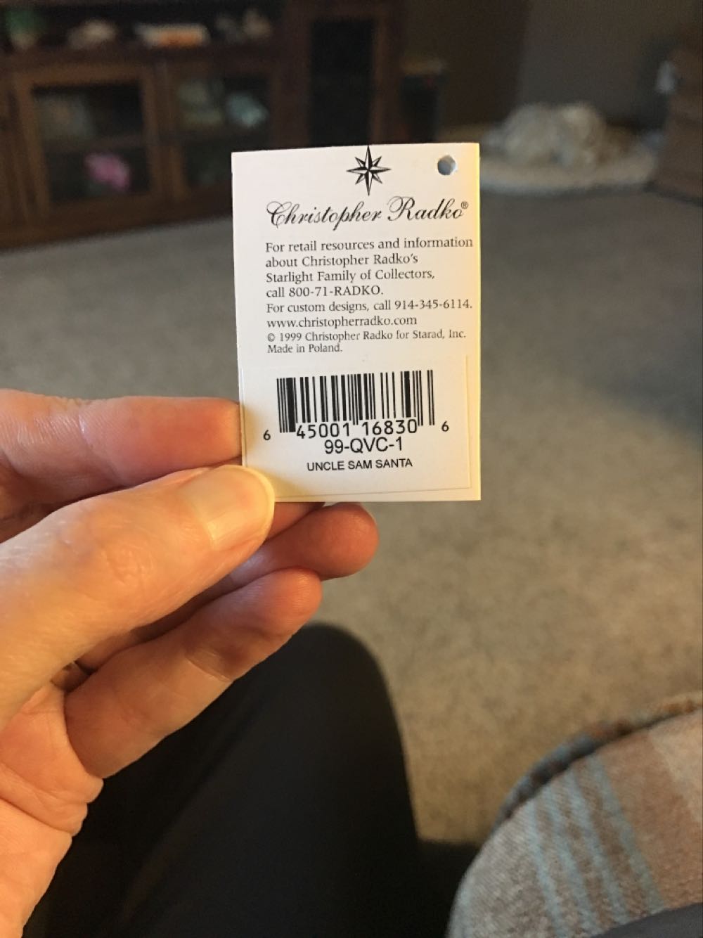 Uncle Sam Santa  (Santa) ornament collectible [Barcode 645001168306] - Main Image 2