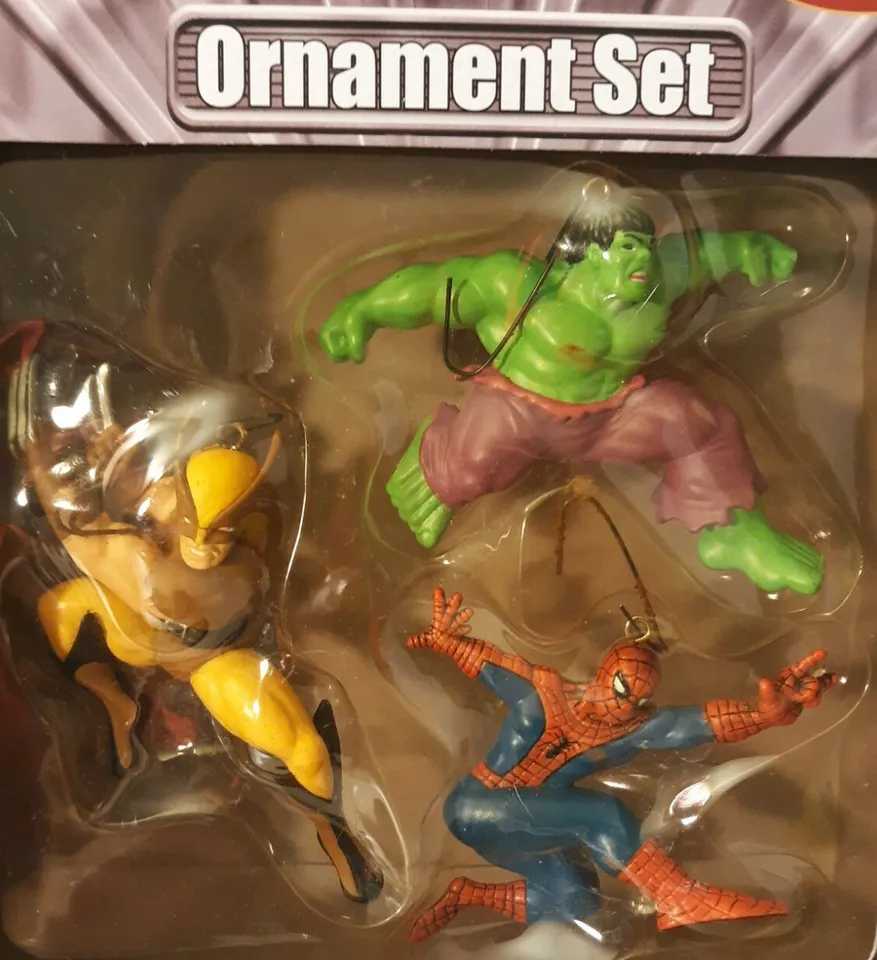 Marvel 3 Piece Christmas Ornament Set Hulk Wolverine Spider-Man  (Superheros) ornament collectible - Main Image 3