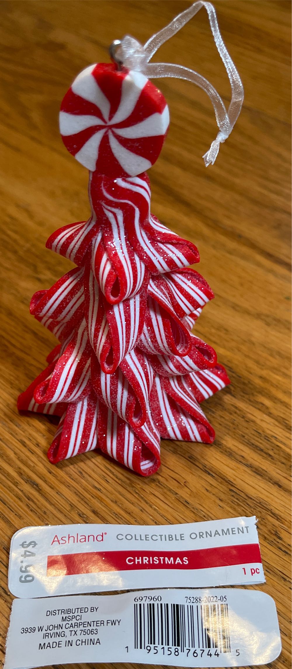 Candy Cane Tree striped  (Trees) ornament collectible - Main Image 2