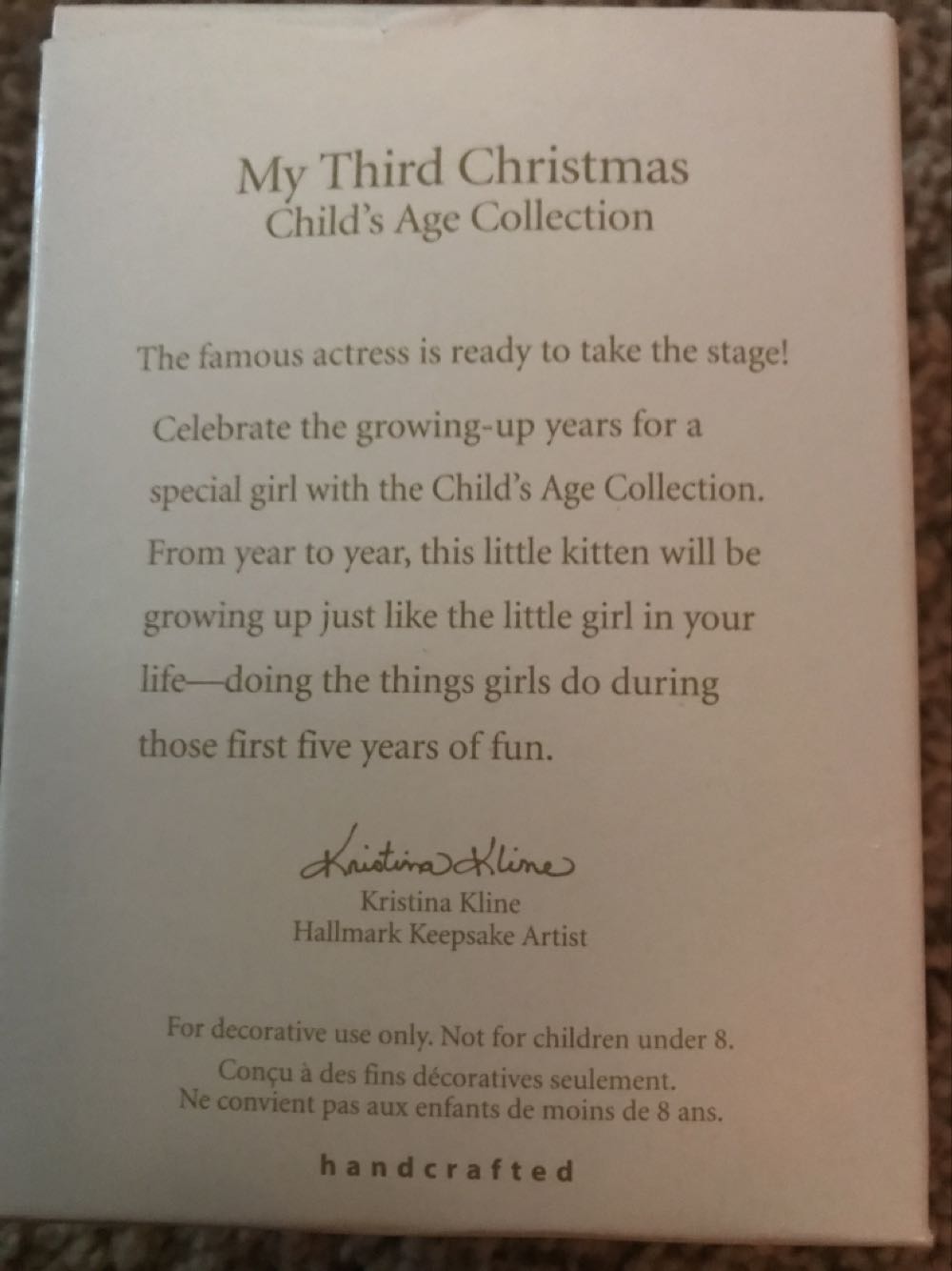 Hallmark Keepsake My Third Christmas  ornament collectible [Barcode 015012977349] - Main Image 2