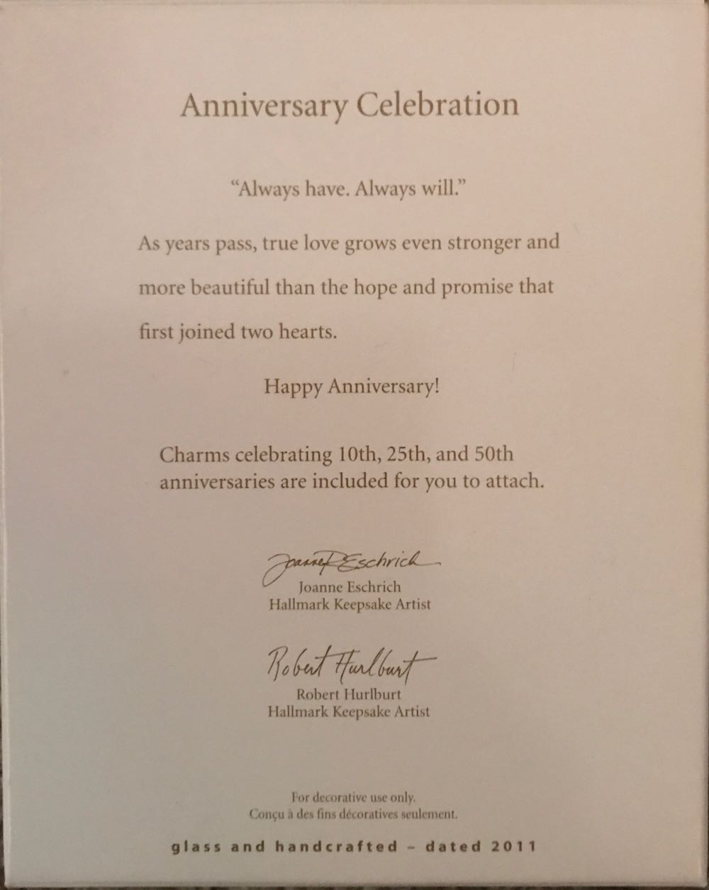 Anniversary Celebration Hallmark Ornament Qxg4099  ornament collectible [Barcode 795902199388] - Main Image 2