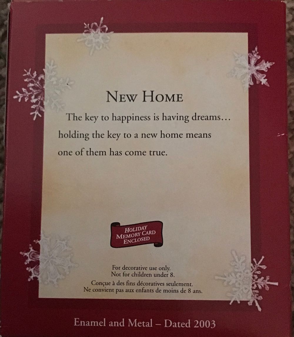 Hallmark Keepsake Ornament New Home Qxg8957  ornament collectible [Barcode 015012743210] - Main Image 2