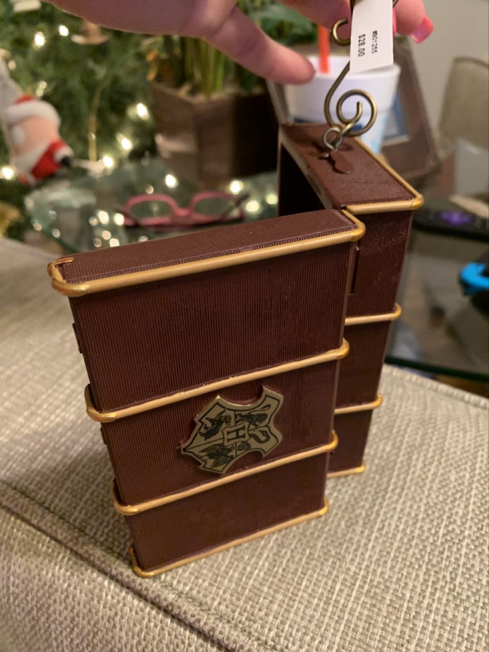 Small Silver Ball With Painted Holly