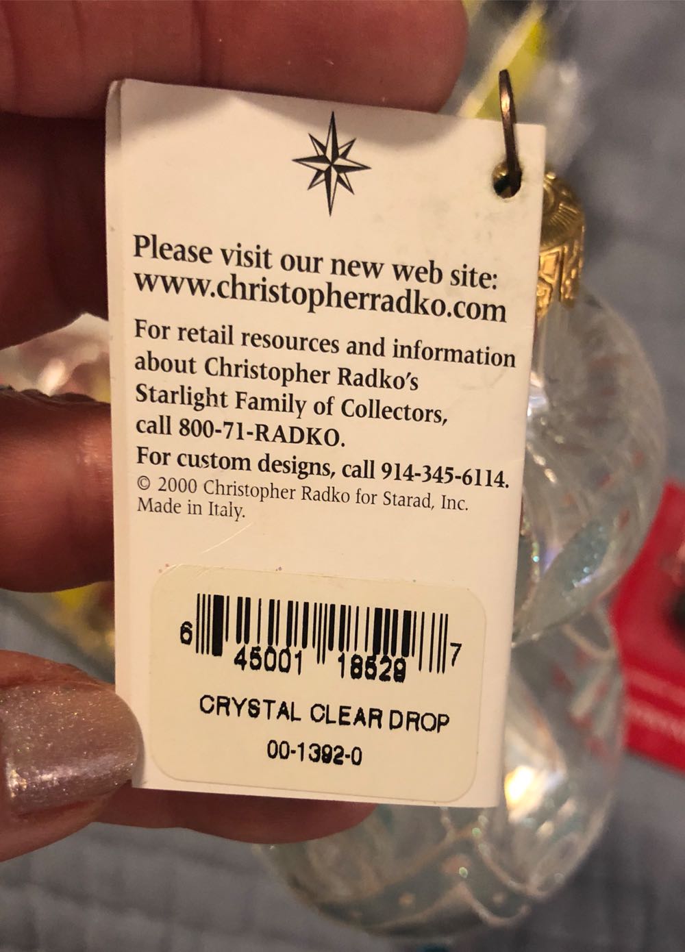 Crystal Clear Drop  ornament collectible - Main Image 2
